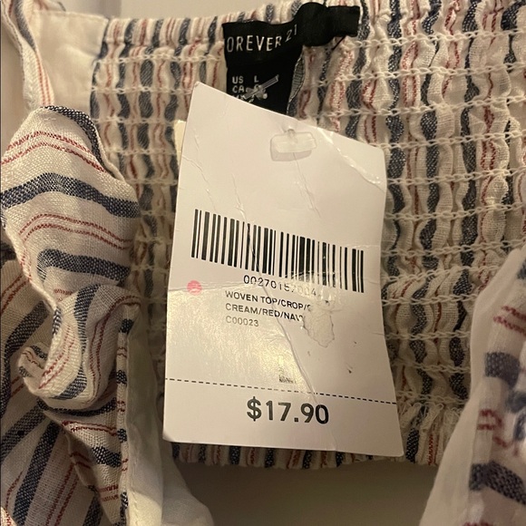 Striped Ruffle Women's Top - Picture 4 of 5